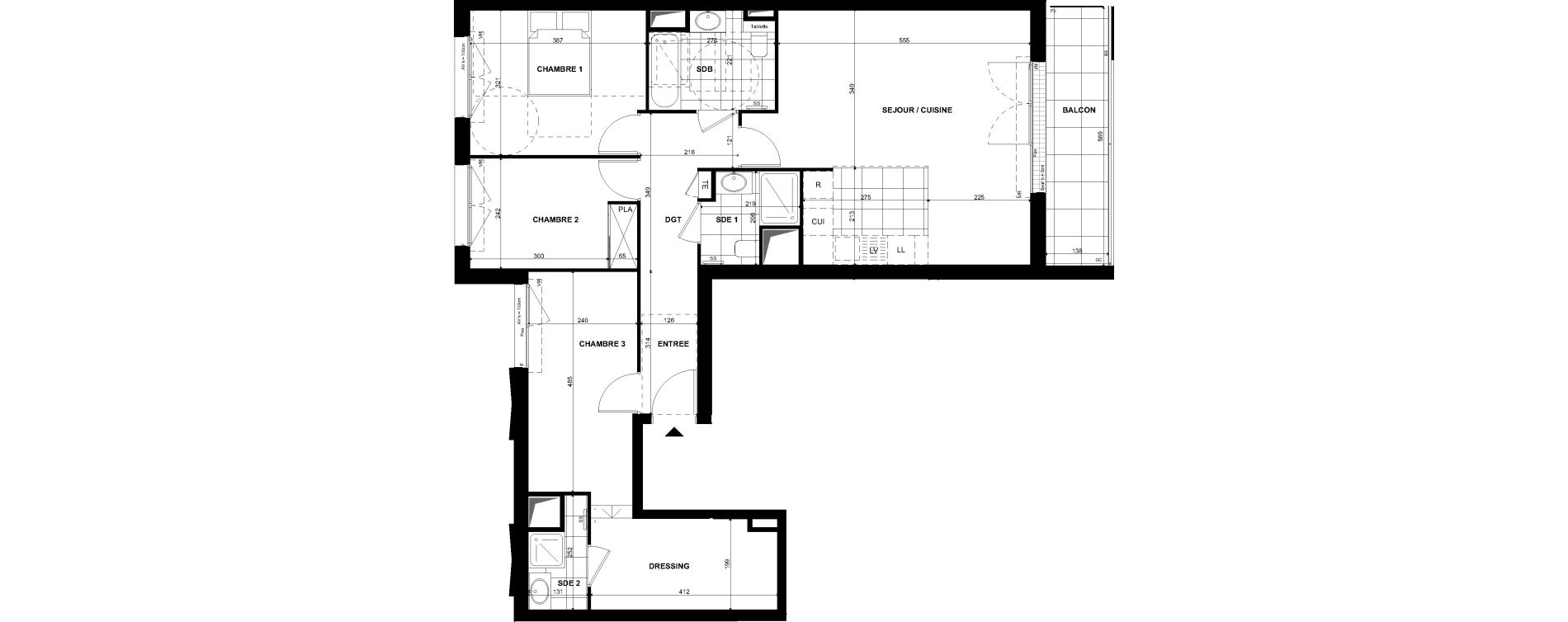 Appartement T4 de 93,20 m2 &agrave; Clichy Bac d'asni&egrave;res