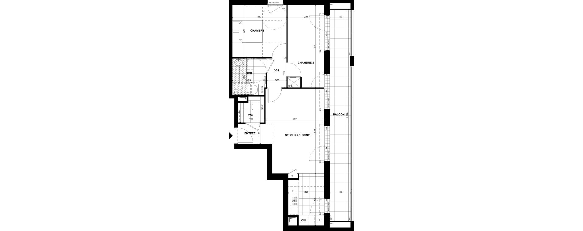 Appartement T3 de 59,70 m2 &agrave; Clichy Bac d'asni&egrave;res