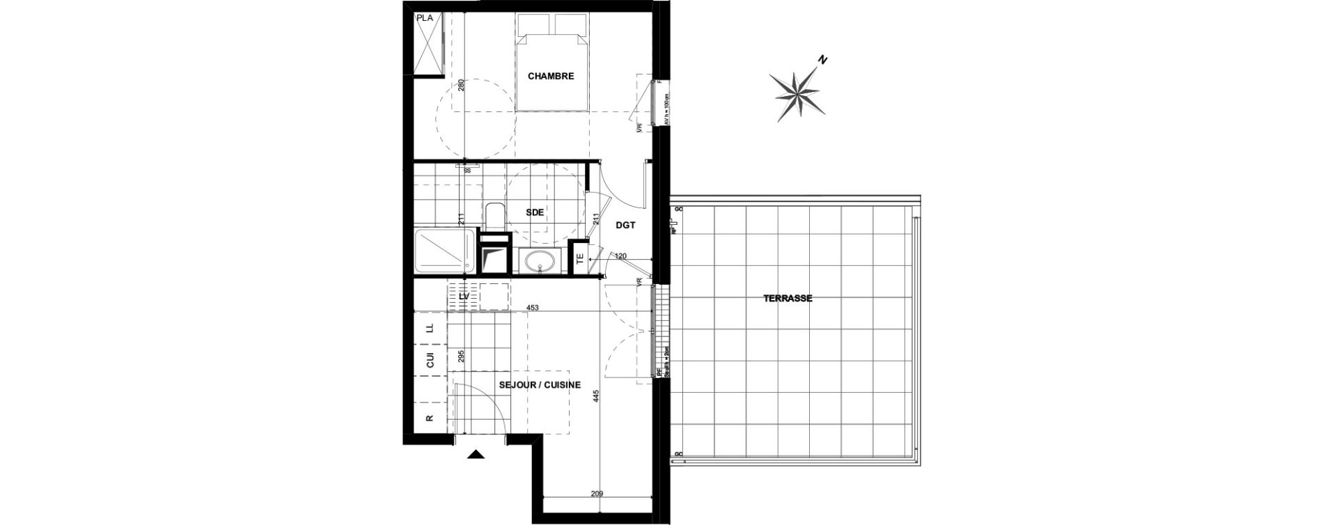Appartement T2 de 37,70 m2 &agrave; Clichy Bac d'asni&egrave;res