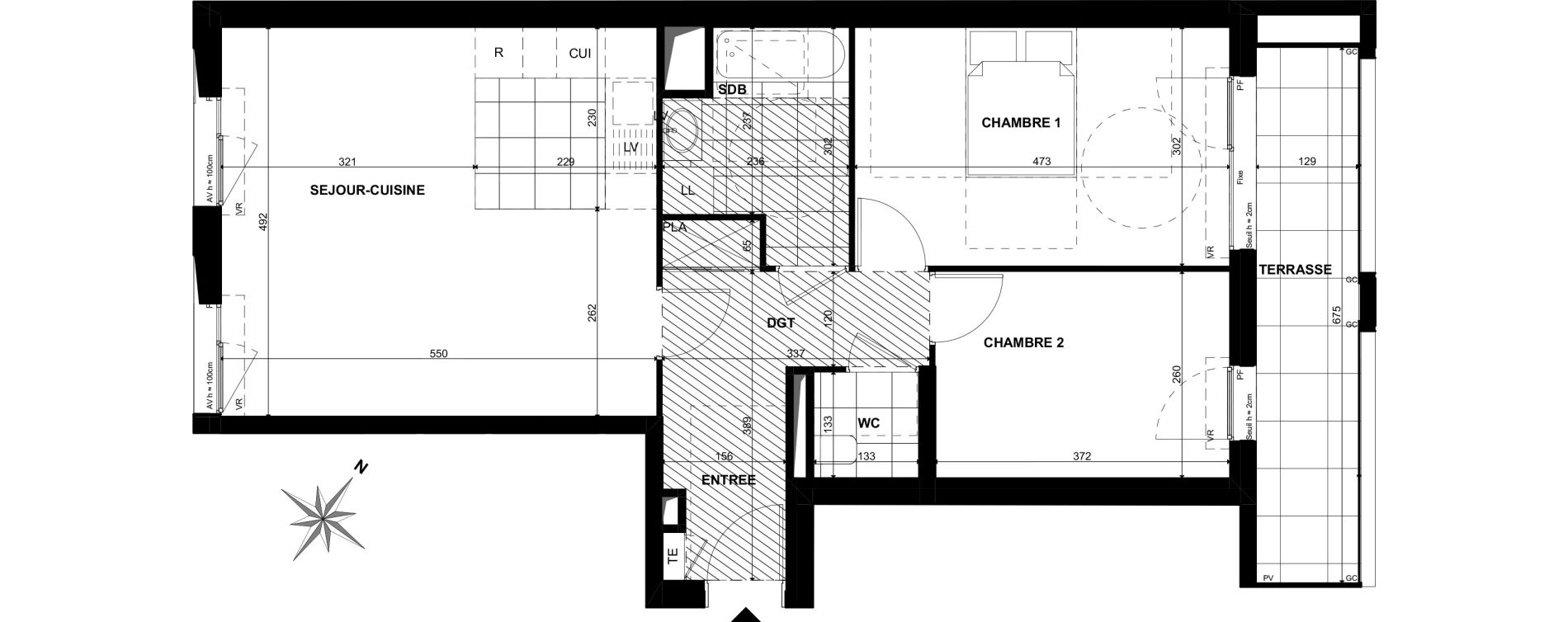 Appartement T3 de 67,40 m2 &agrave; Clichy Bac d'asni&egrave;res