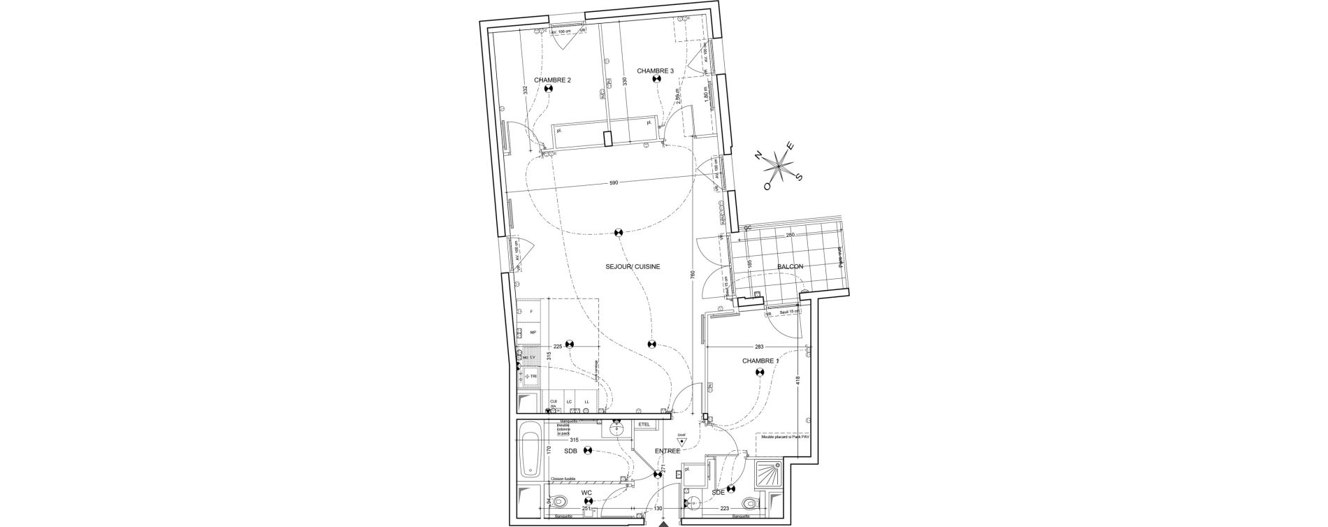 Appartement T4 de 86,81 m2 &agrave; Clichy Centre