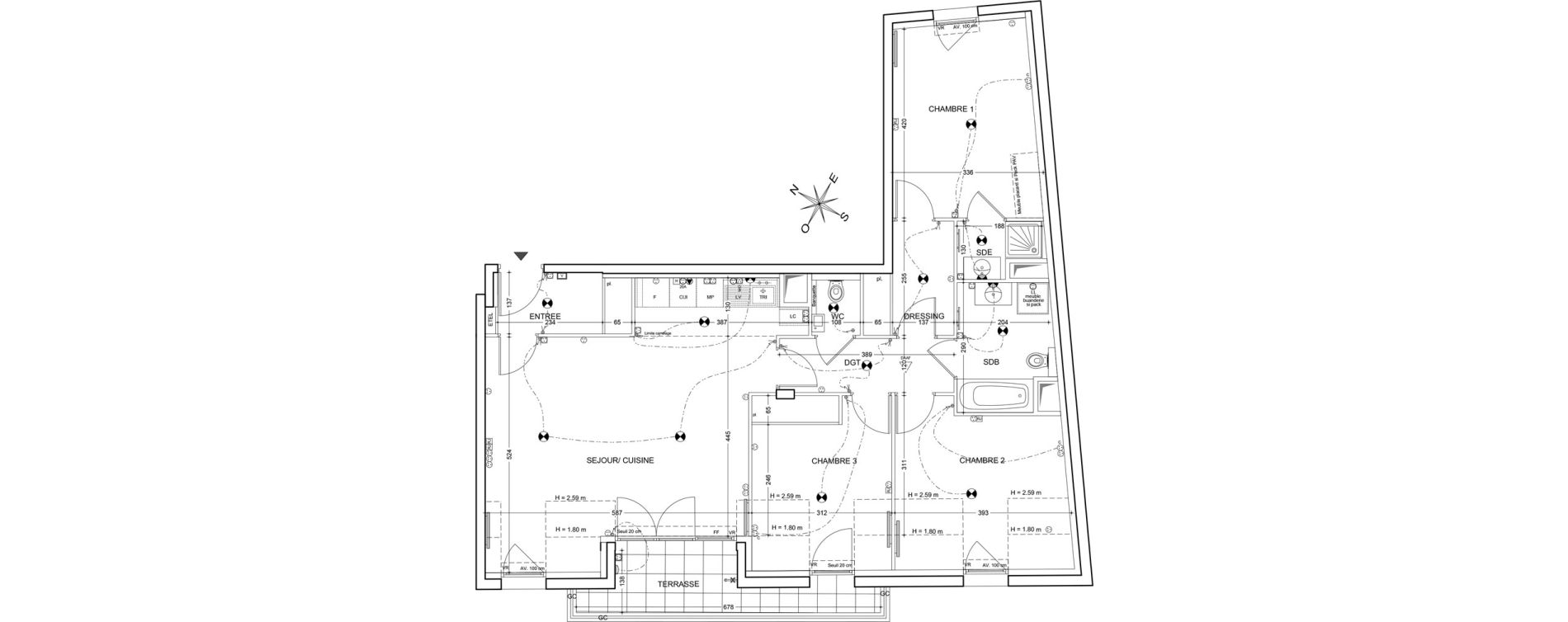 Appartement T4 de 90,39 m2 &agrave; Clichy Centre