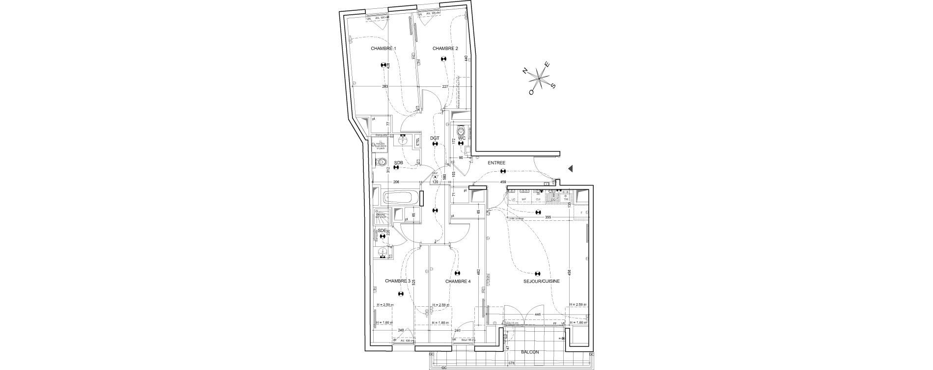 Appartement T5 de 94,15 m2 &agrave; Clichy Centre