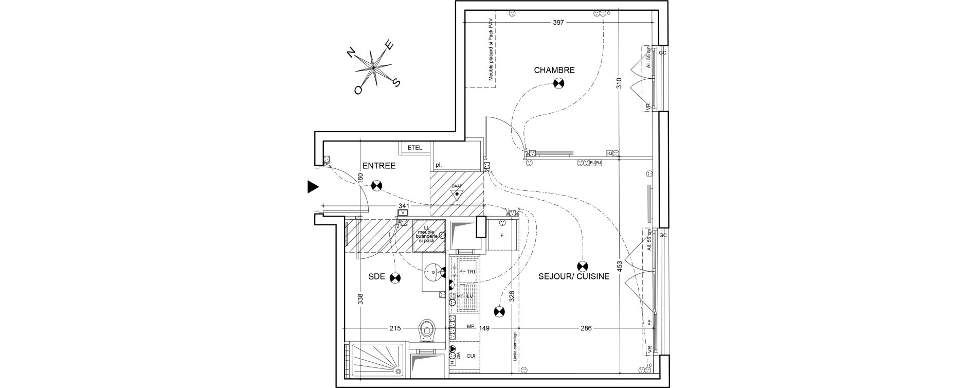 Appartement T2 de 42,12 m2 &agrave; Clichy Centre