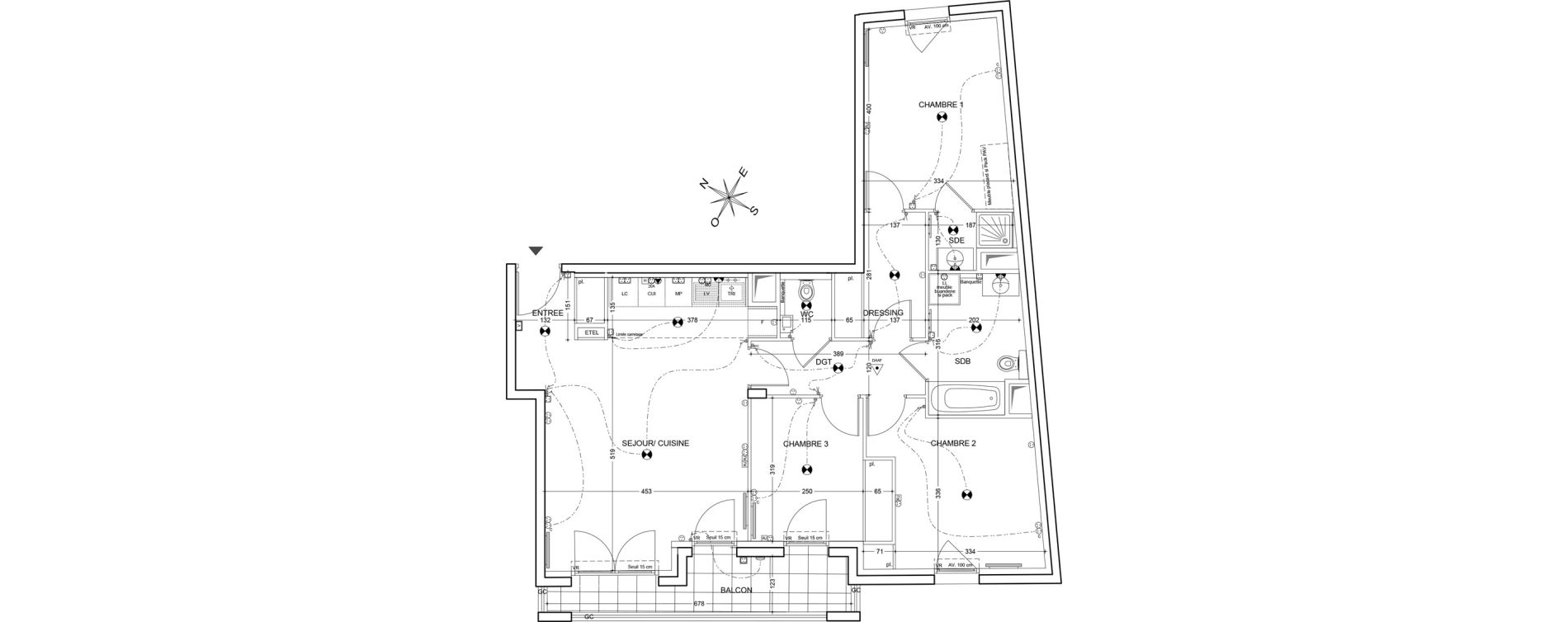 Appartement T4 de 84,44 m2 &agrave; Clichy Centre