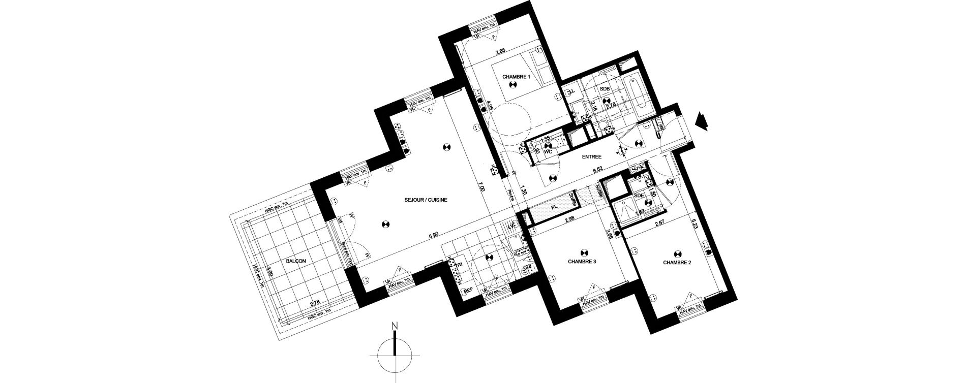 Appartement T4 de 82,86 m2 &agrave; Clichy Centre