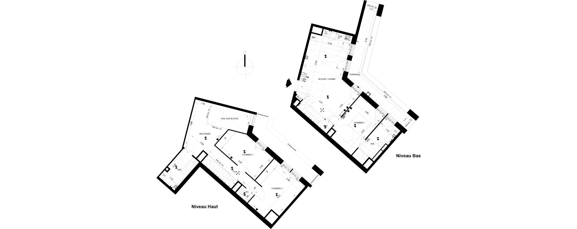 Duplex T4 de 93,30 m2 &agrave; Clichy Centre