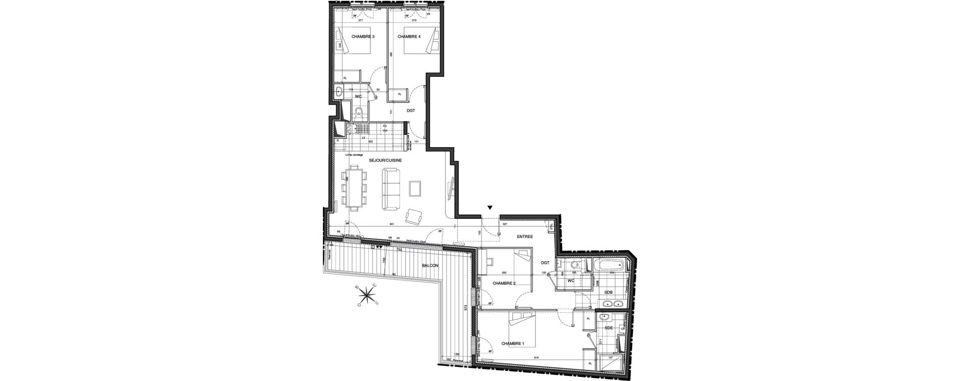 Appartement T5 de 117,43 m2 &agrave; Clichy Centre