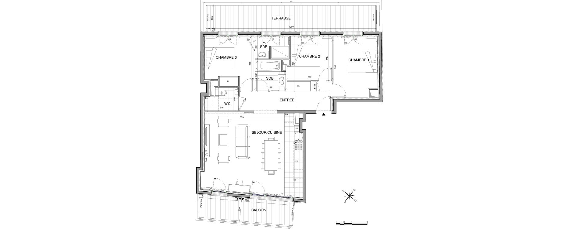 Appartement T4 de 81,11 m2 &agrave; Clichy Centre