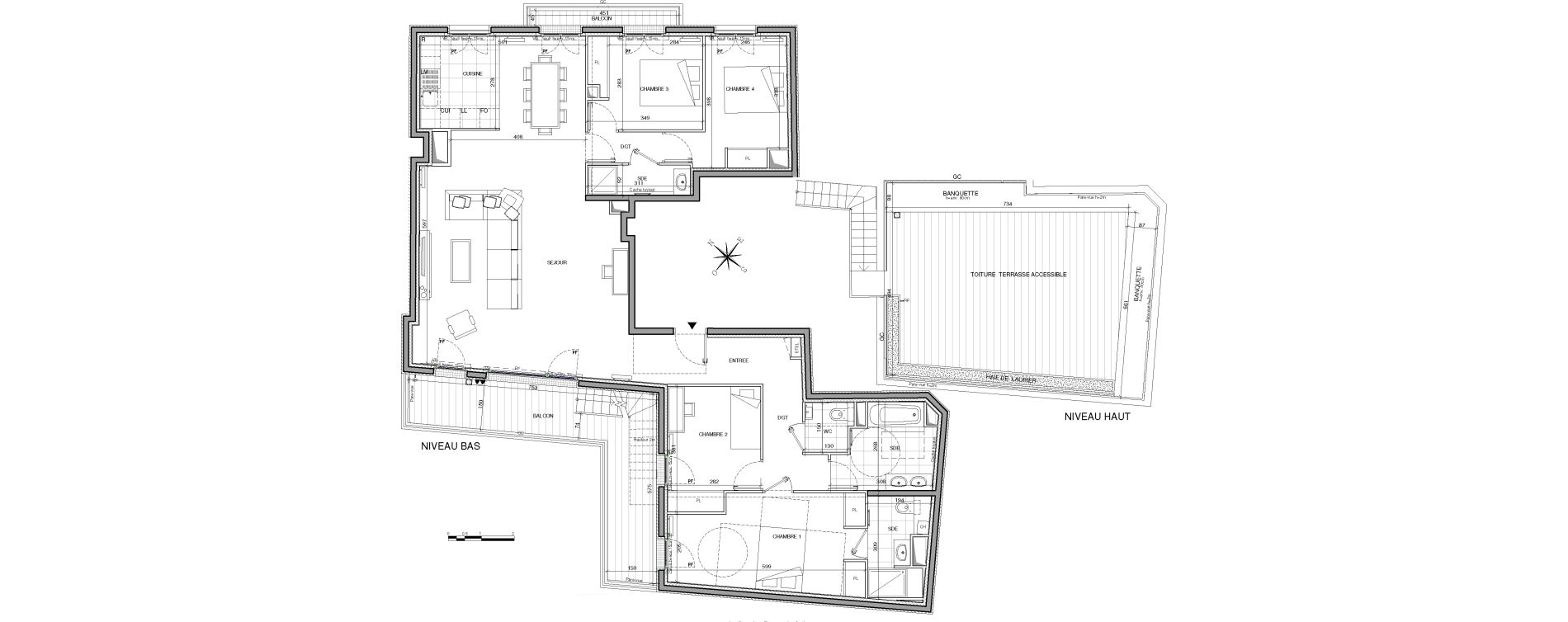 Appartement T5 de 134,59 m2 &agrave; Clichy Centre