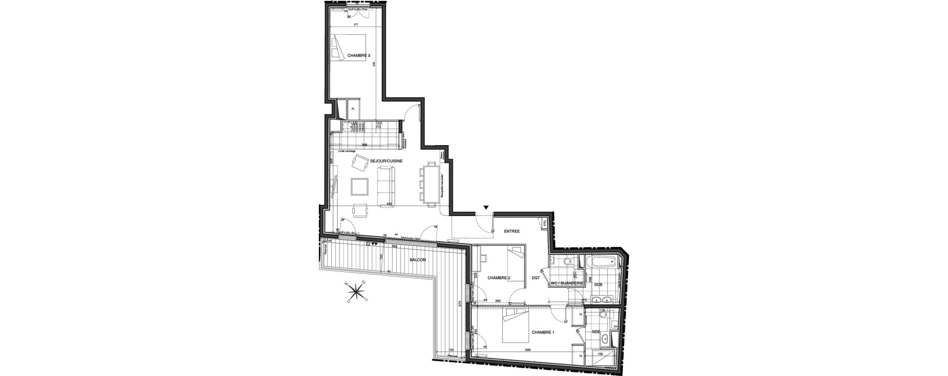Appartement T4 de 105,77 m2 &agrave; Clichy Centre