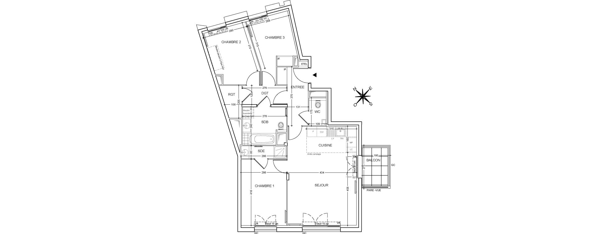 Appartement T4 de 79,47 m2 &agrave; Clichy Mairie de clichy