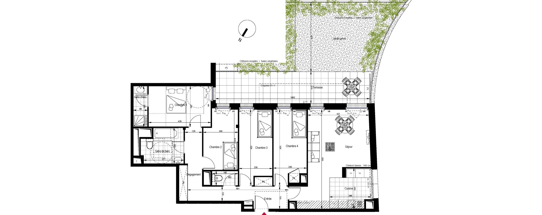 Appartement T5 de 100,96 m2 &agrave; Clichy Gabriel peri
