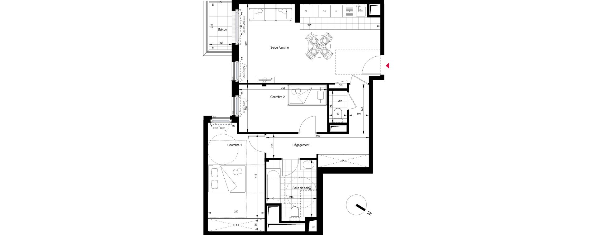 Appartement T3 de 68,31 m2 &agrave; Clichy Gabriel peri
