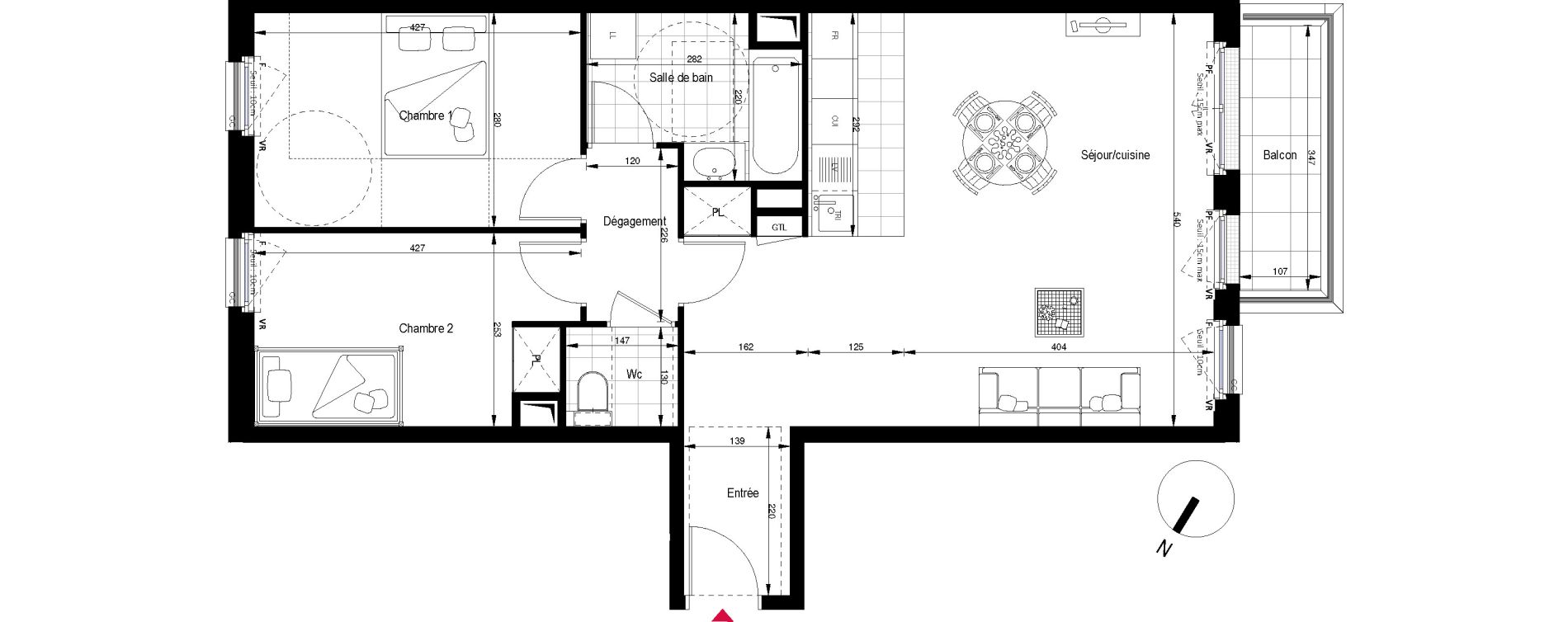 Appartement T3 de 68,13 m2 &agrave; Clichy Gabriel peri