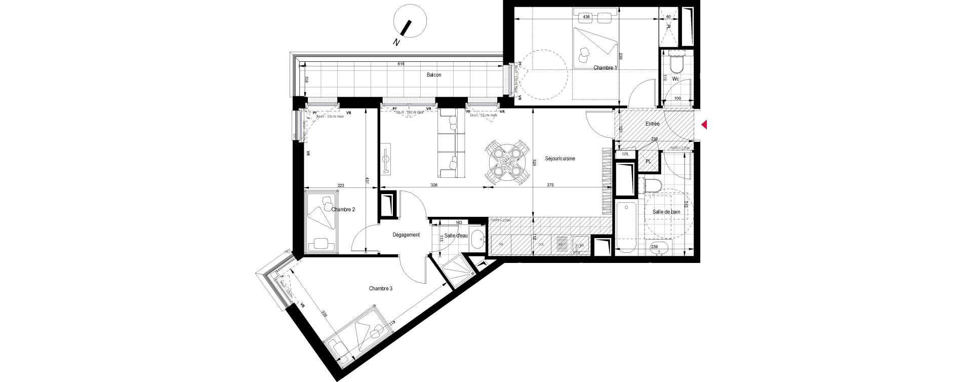 Appartement T4 de 76,20 m2 &agrave; Clichy Gabriel peri