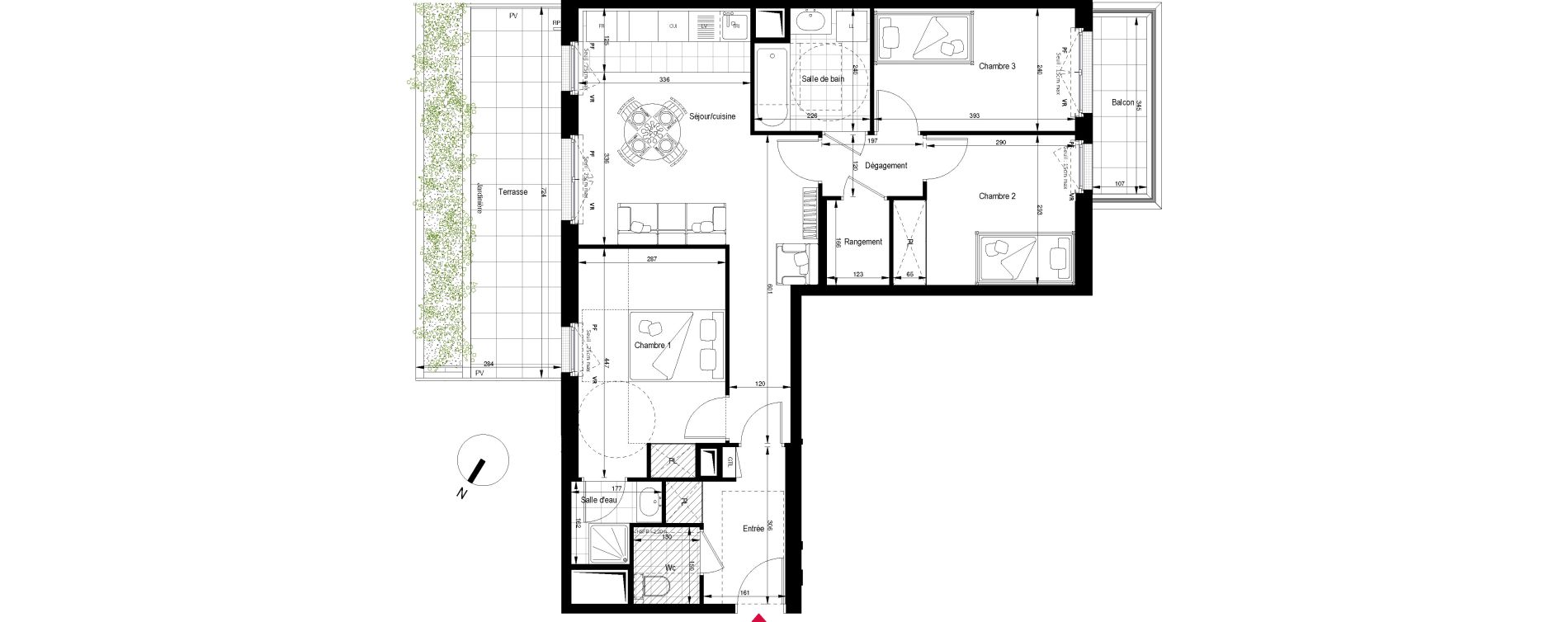 Appartement T4 de 73,53 m2 &agrave; Clichy Gabriel peri