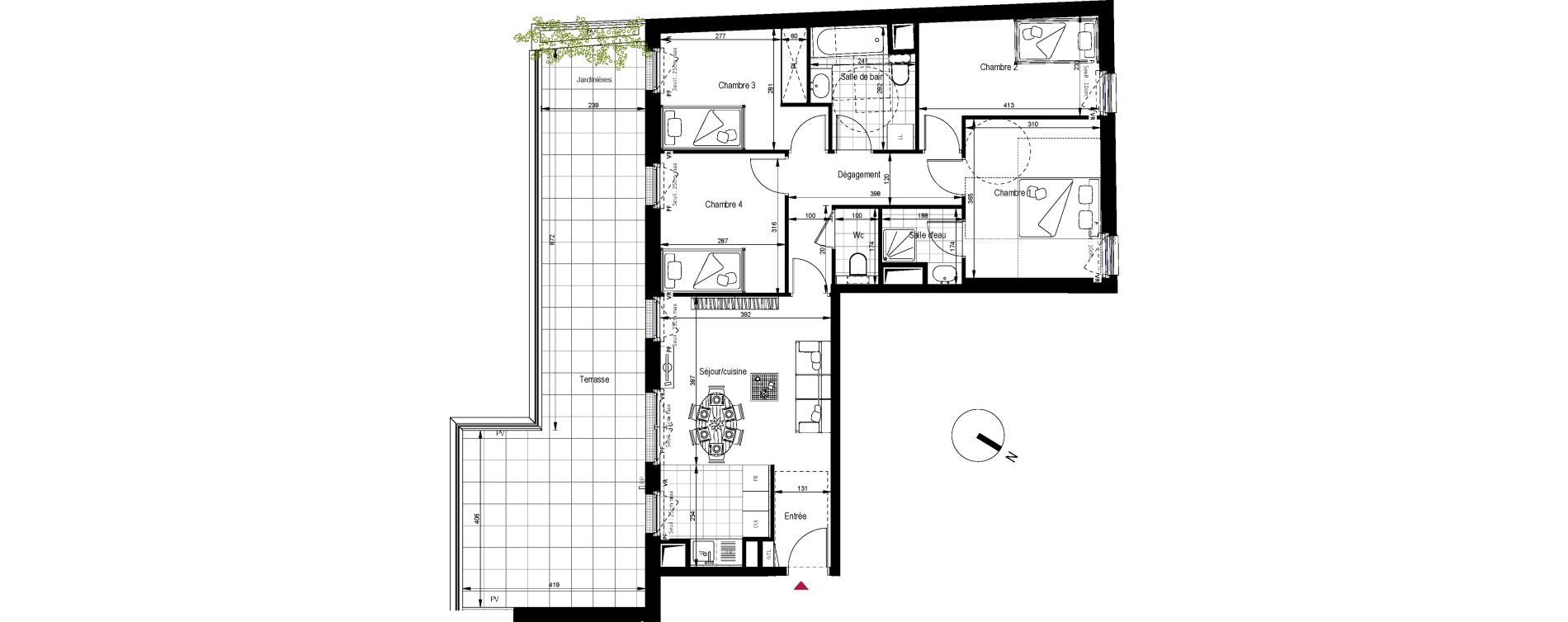 Appartement T5 de 80,74 m2 &agrave; Clichy Gabriel peri