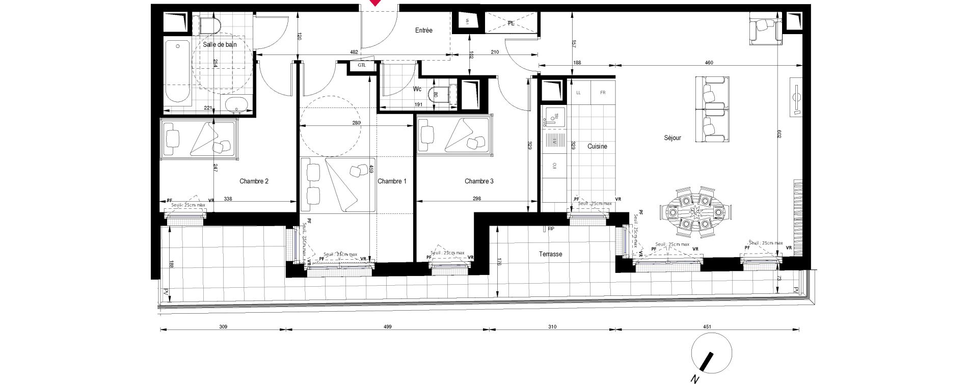 Appartement T4 de 83,30 m2 &agrave; Clichy Gabriel peri