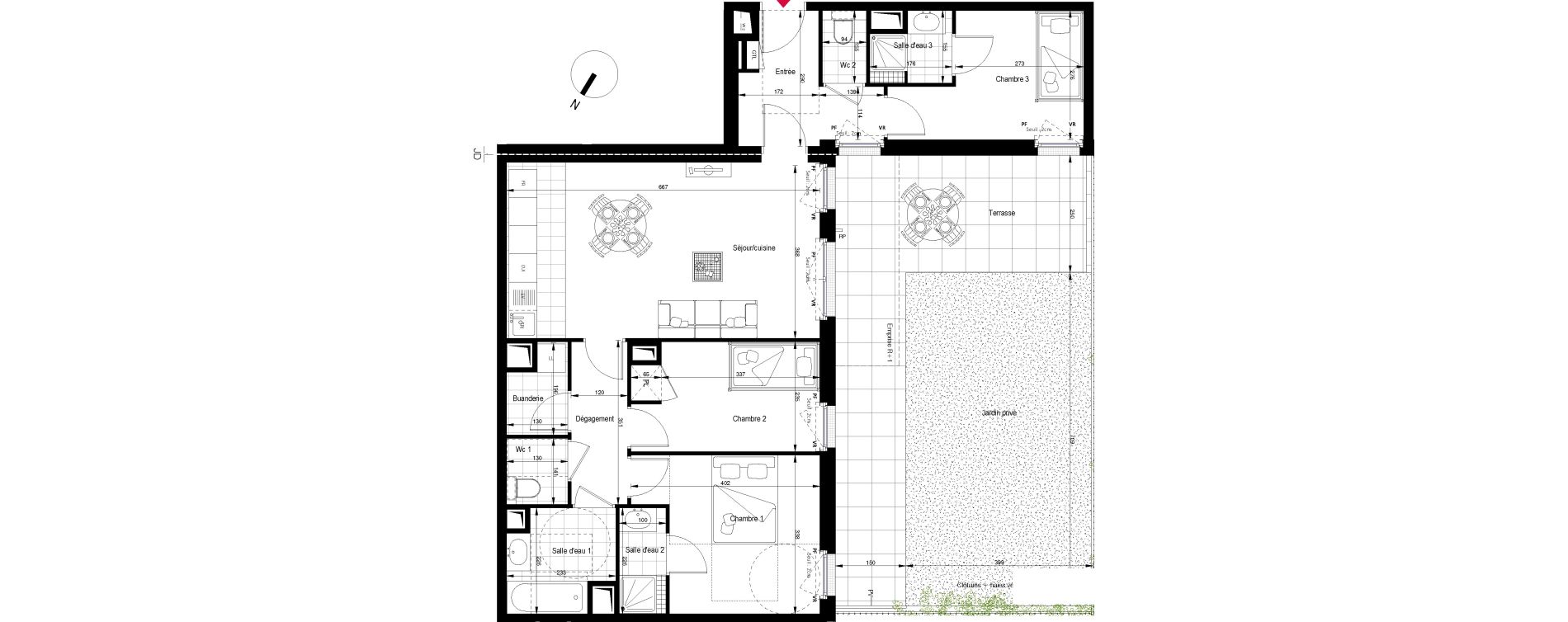 Appartement T4 de 79,73 m2 &agrave; Clichy Gabriel peri