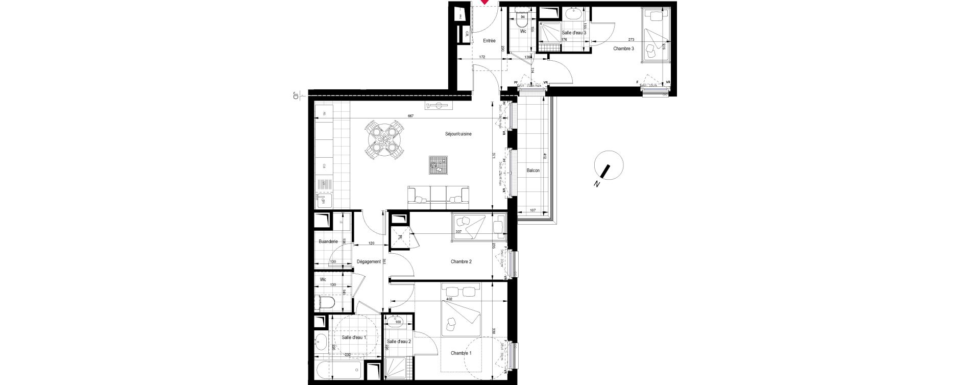 Appartement T4 de 79,70 m2 &agrave; Clichy Gabriel peri