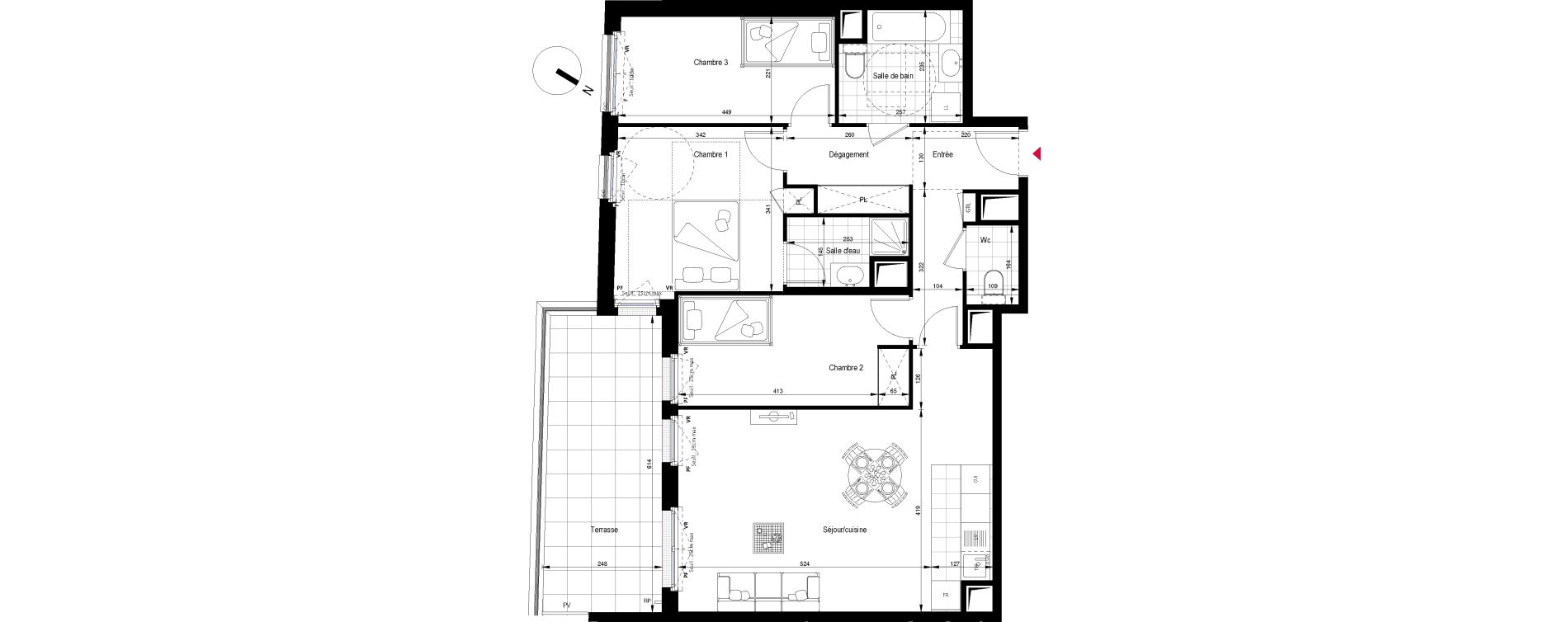 Appartement T4 de 83,13 m2 &agrave; Clichy Gabriel peri