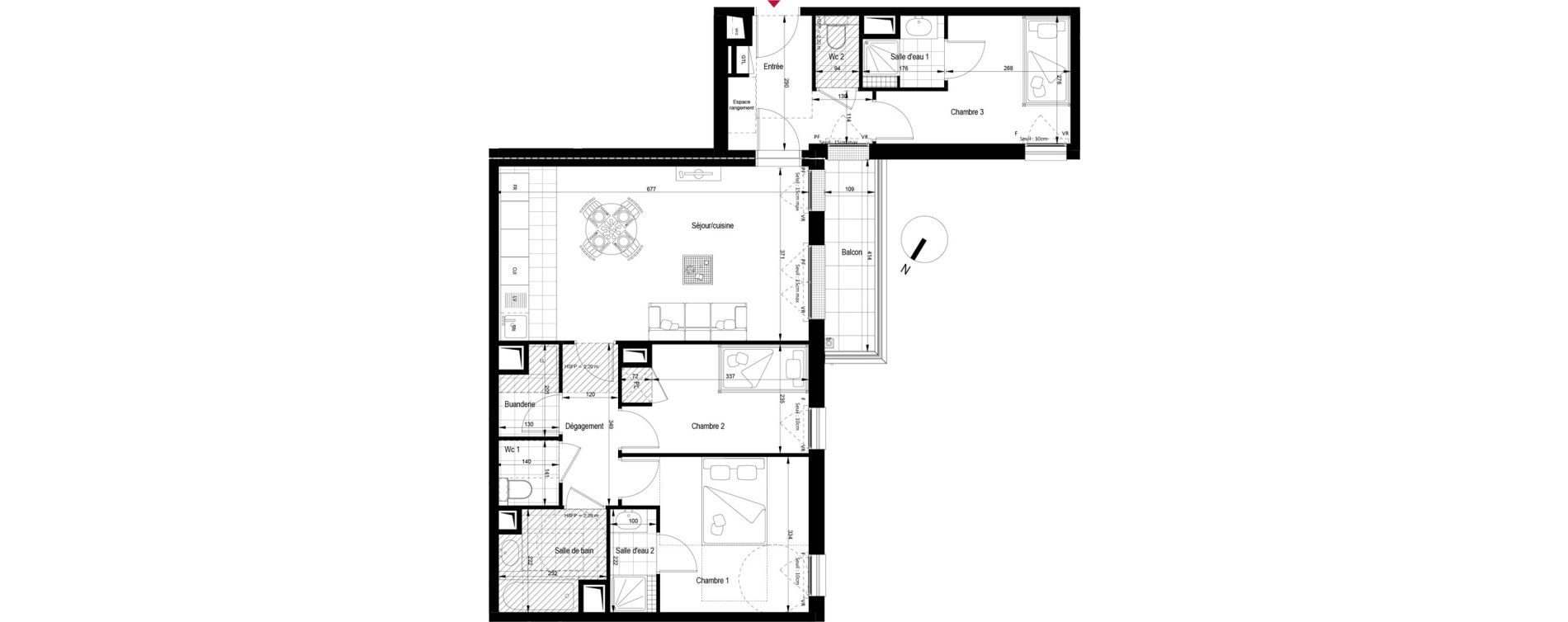 Appartement T4 de 79,40 m2 &agrave; Clichy Gabriel peri