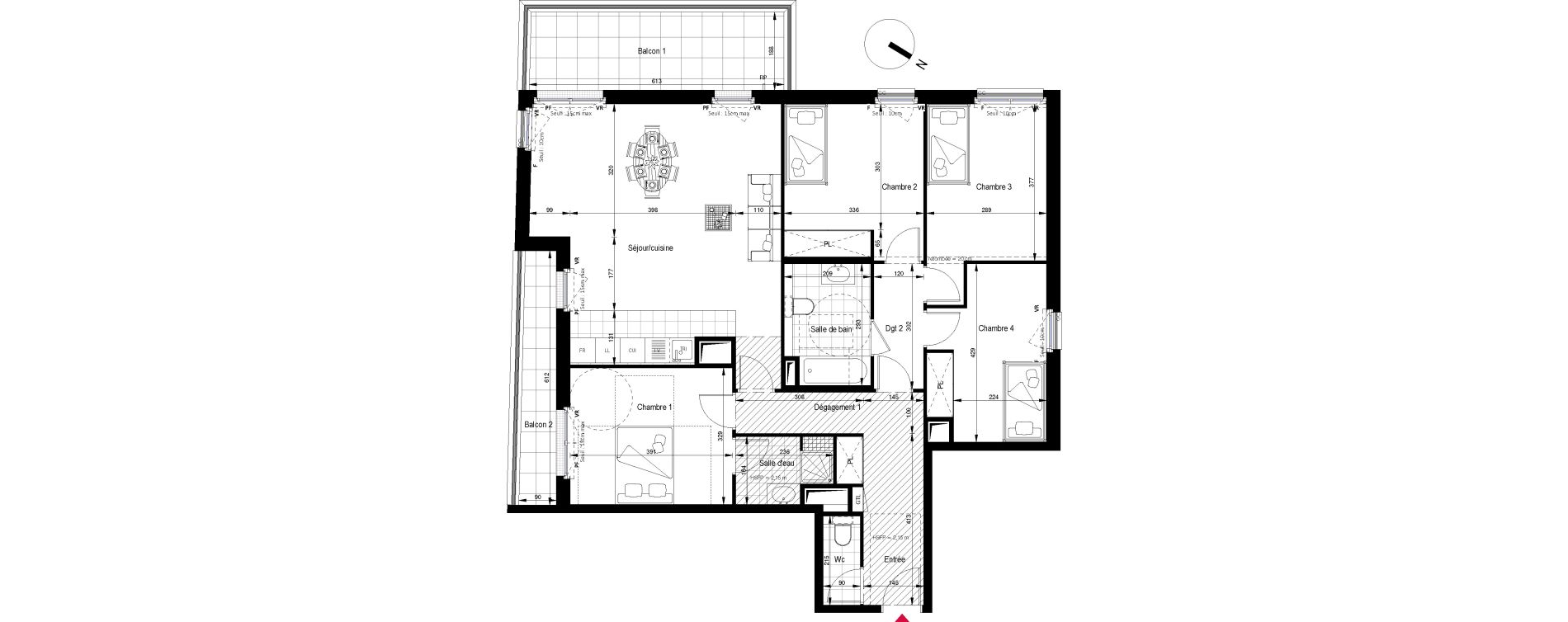 Appartement T5 de 109,14 m2 &agrave; Clichy Gabriel peri