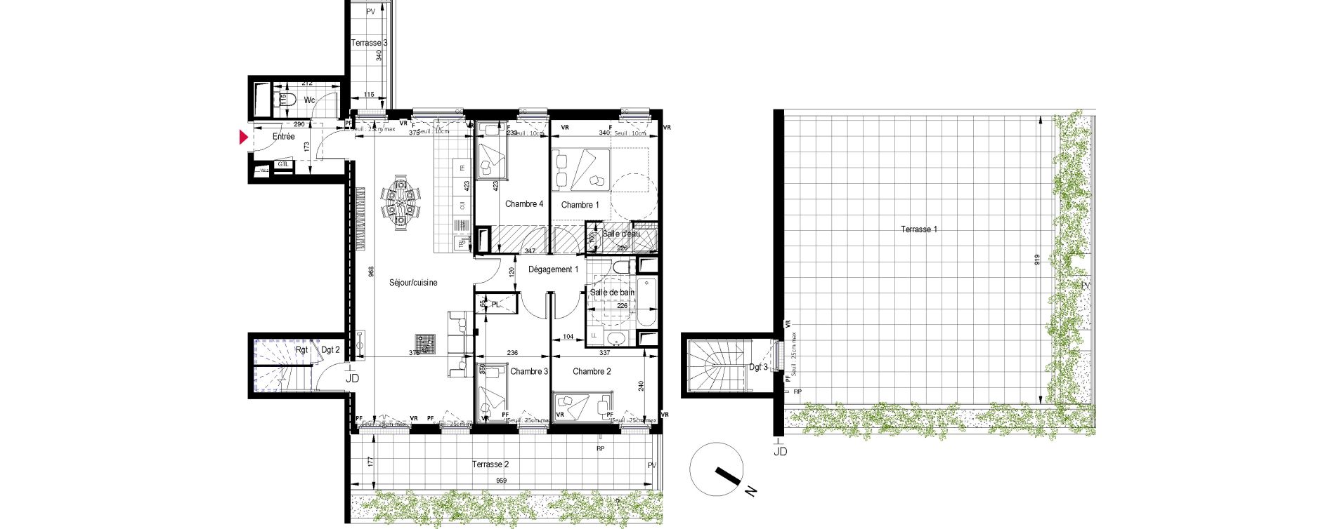 Appartement T5 de 99,82 m2 &agrave; Clichy Gabriel peri