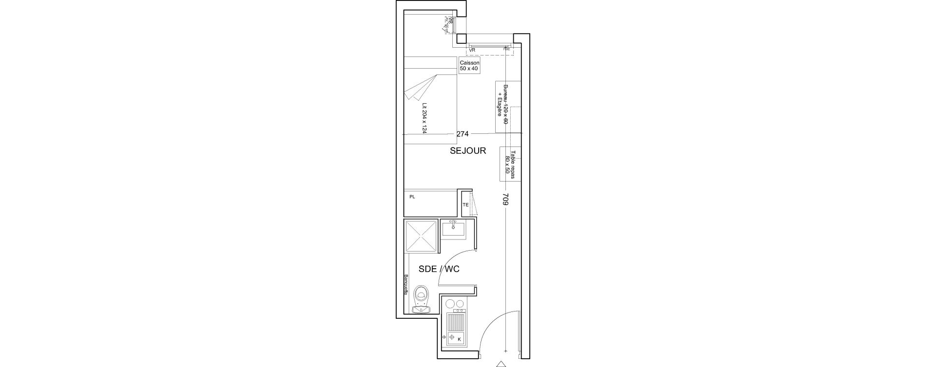 Studio de 19,06 m2 &agrave; Clichy Gabriel peri