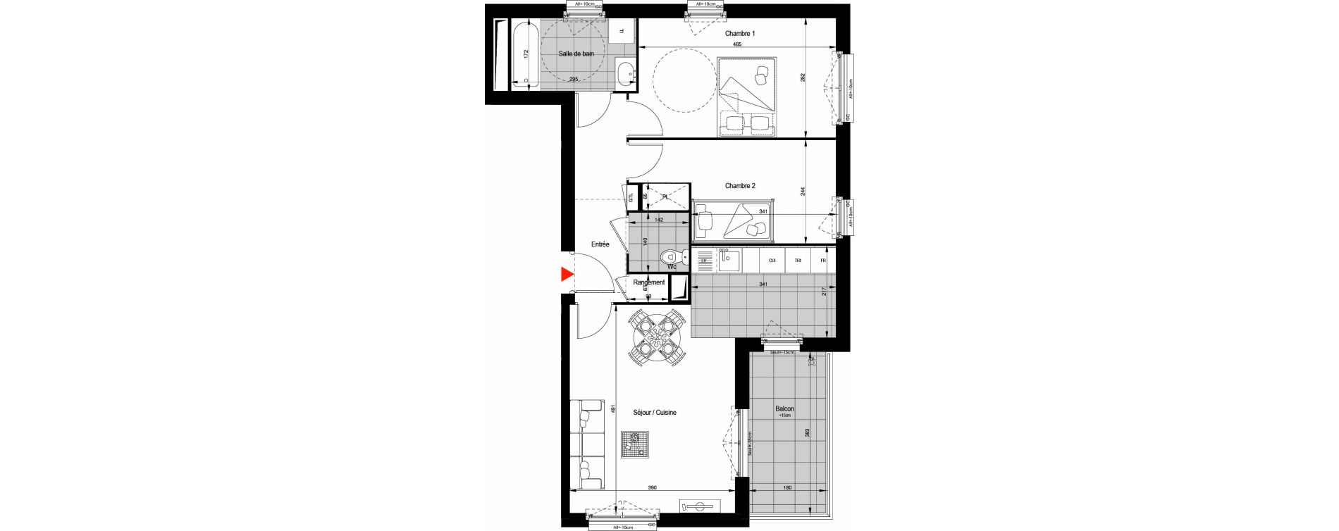 Appartement T3 de 63,29 m2 &agrave; Clichy Berges de seine - beaujon