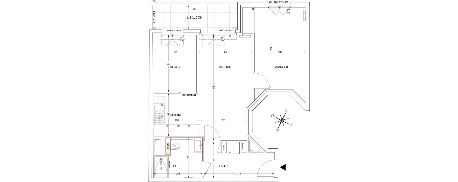 Appartement T2 de 54,35 m2 &agrave; Clichy Bateliers