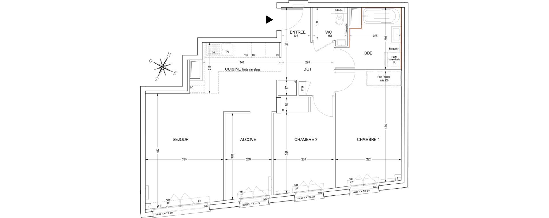 Appartement T3 de 71,46 m2 &agrave; Clichy Bateliers