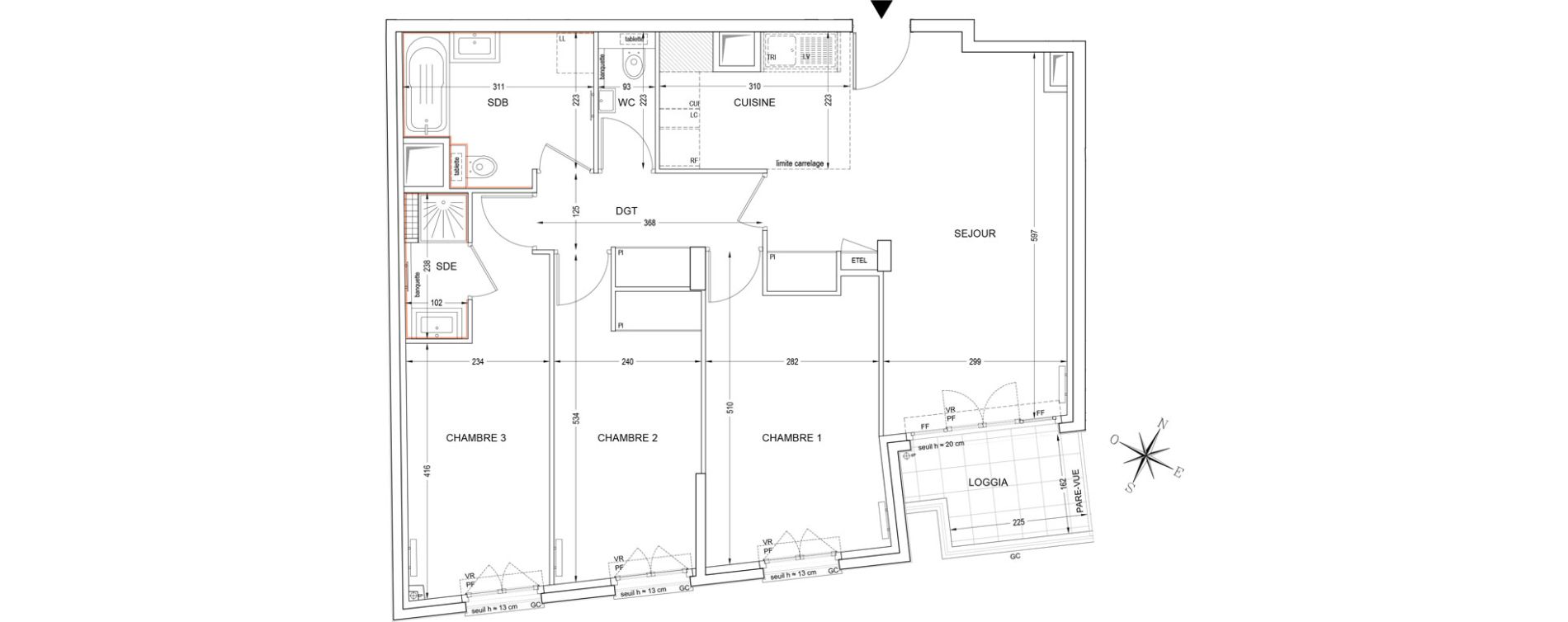 Appartement T4 de 82,78 m2 &agrave; Clichy Bateliers
