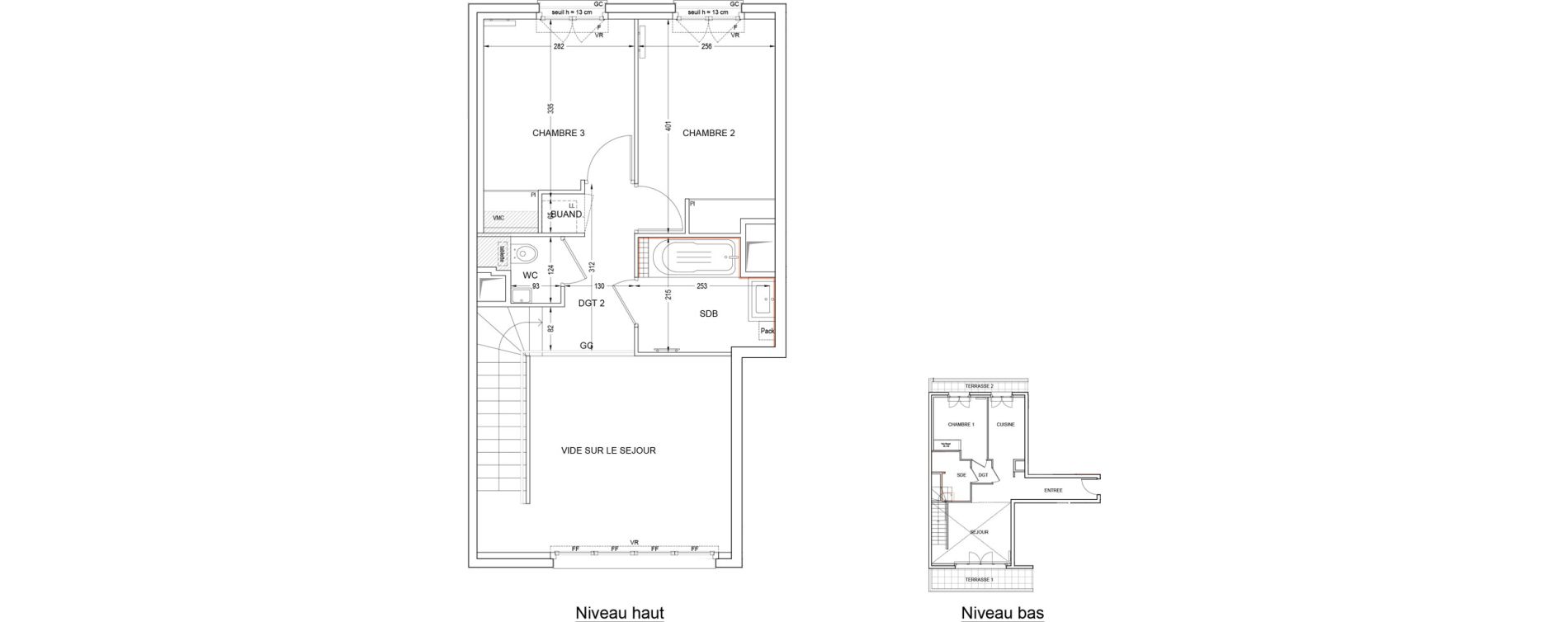 Duplex T4 de 83,06 m2 &agrave; Clichy Bateliers