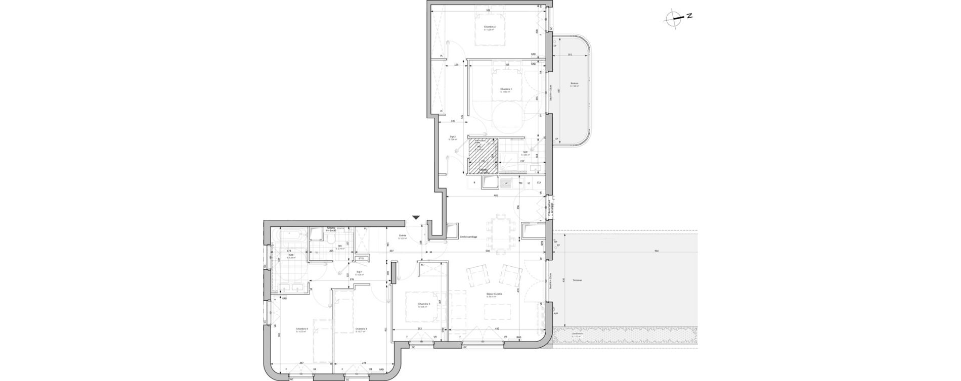 Appartement T6 de 121,84 m2 &agrave; Clichy Bac d'asni&egrave;res