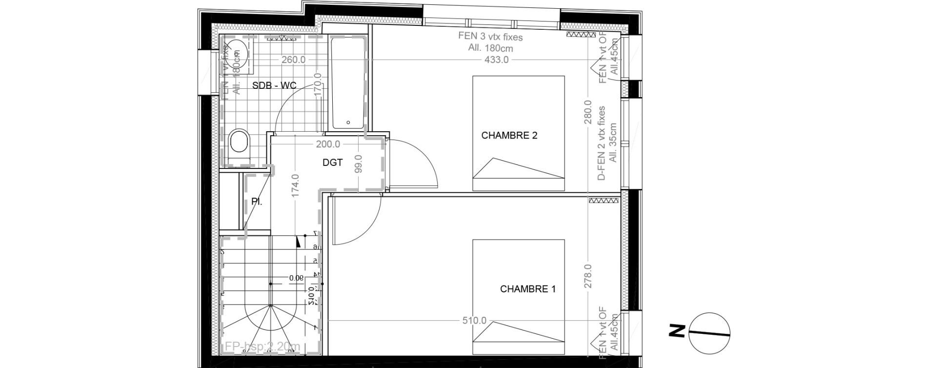 Duplex T3 de 73,30 m2 &agrave; Colombes Foss&eacute;s-jean - bouvier
