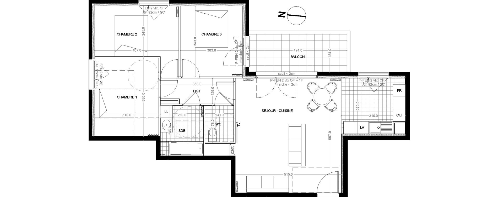 Appartement T4 de 81,60 m2 &agrave; Colombes Foss&eacute;s-jean - bouvier