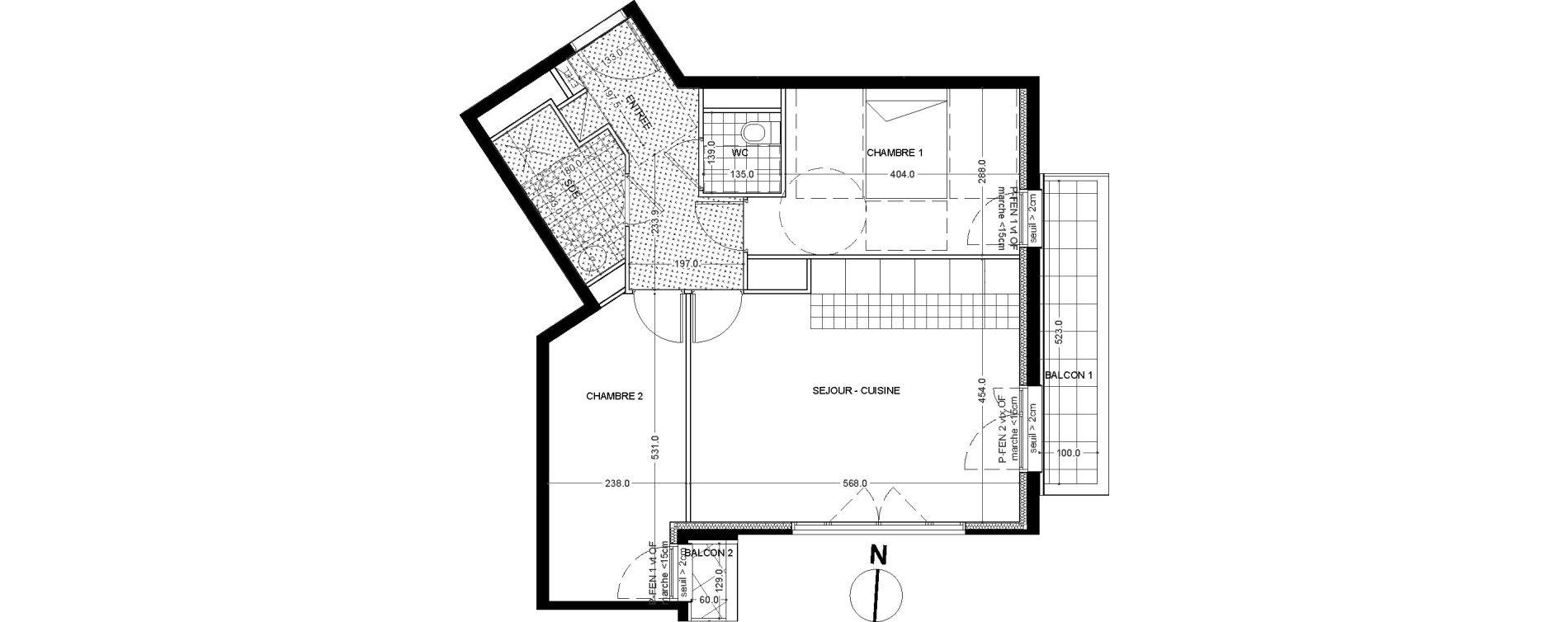 Appartement T3 de 62,00 m2 &agrave; Colombes Foss&eacute;s-jean - bouvier