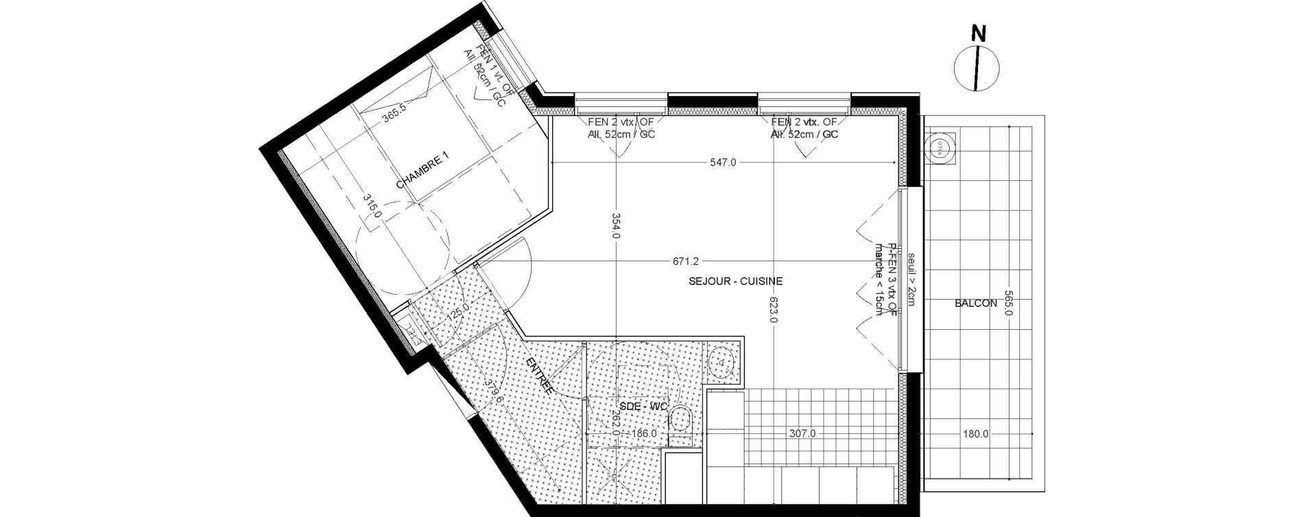 Appartement T2 de 50,30 m2 &agrave; Colombes Foss&eacute;s-jean - bouvier