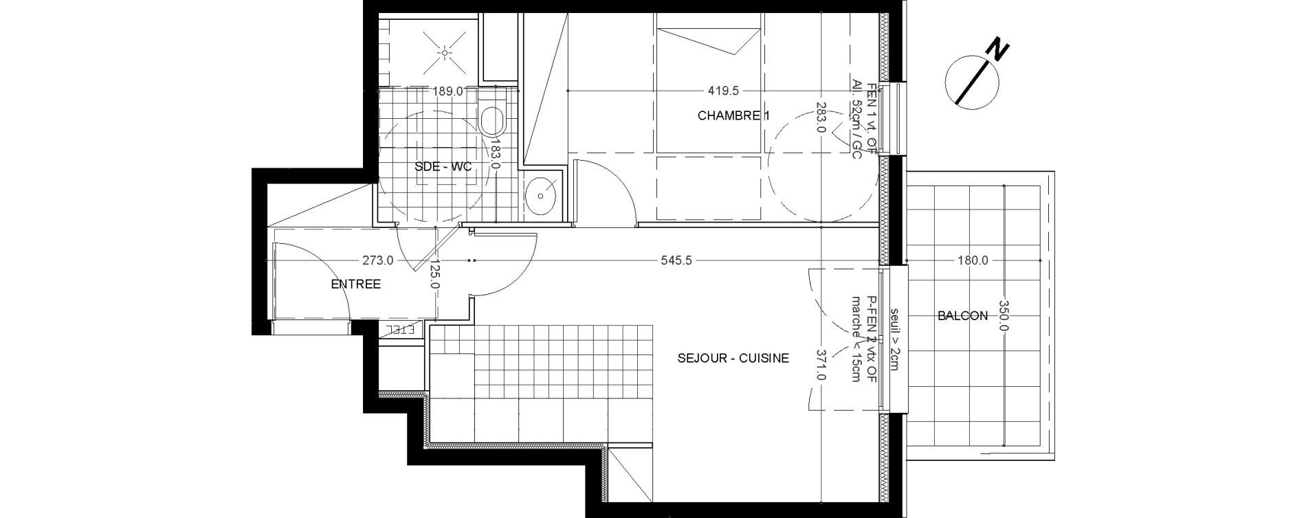 Appartement T2 de 42,20 m2 &agrave; Colombes Foss&eacute;s-jean - bouvier