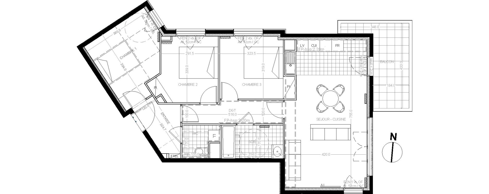 Appartement T4 de 82,30 m2 &agrave; Colombes Foss&eacute;s-jean - bouvier