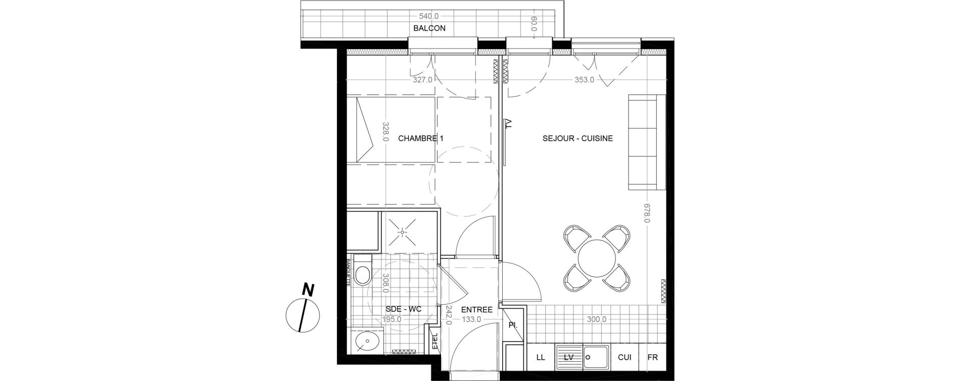 Appartement T2 de 43,40 m2 &agrave; Colombes Foss&eacute;s-jean - bouvier