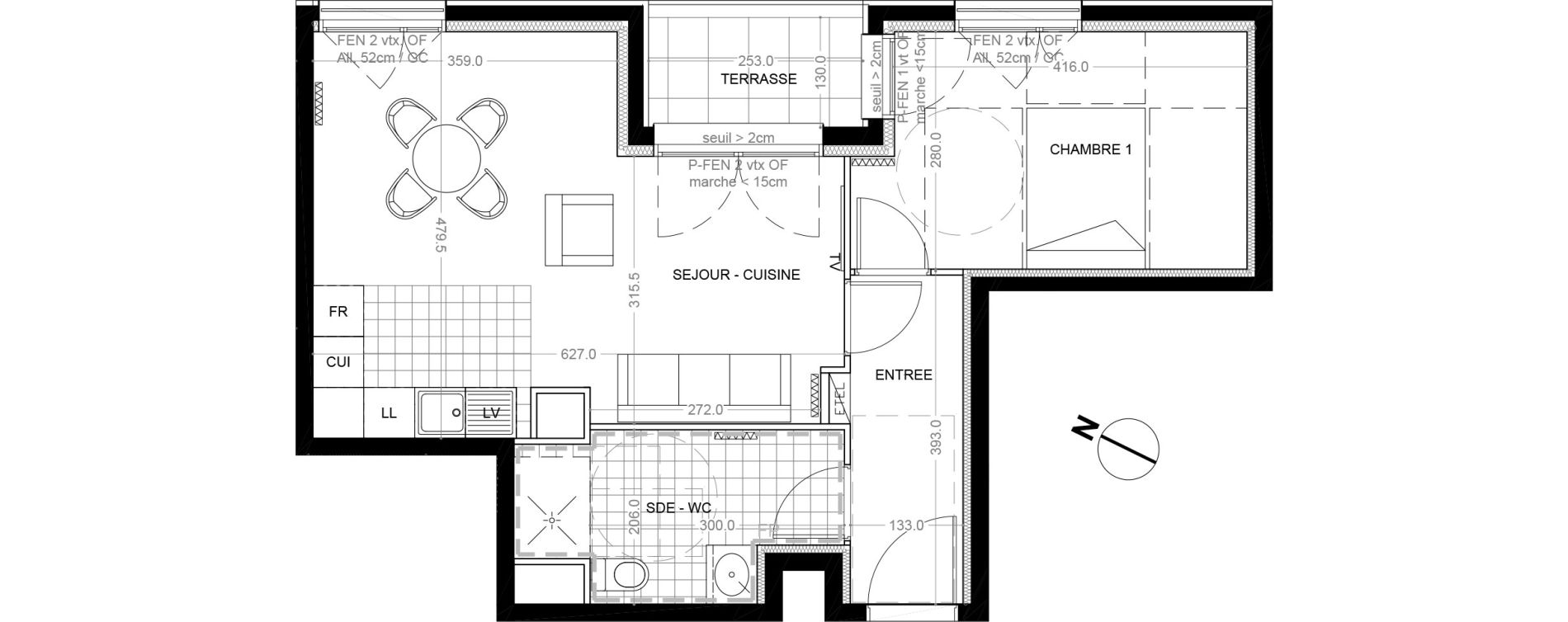 Appartement T2 de 49,10 m2 &agrave; Colombes Foss&eacute;s-jean - bouvier