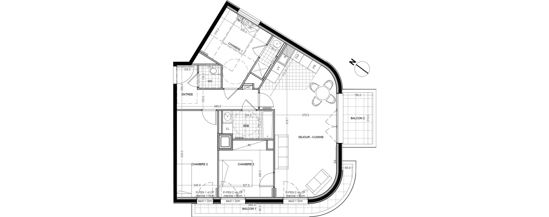 Appartement T4 de 82,90 m2 &agrave; Colombes Foss&eacute;s-jean - bouvier