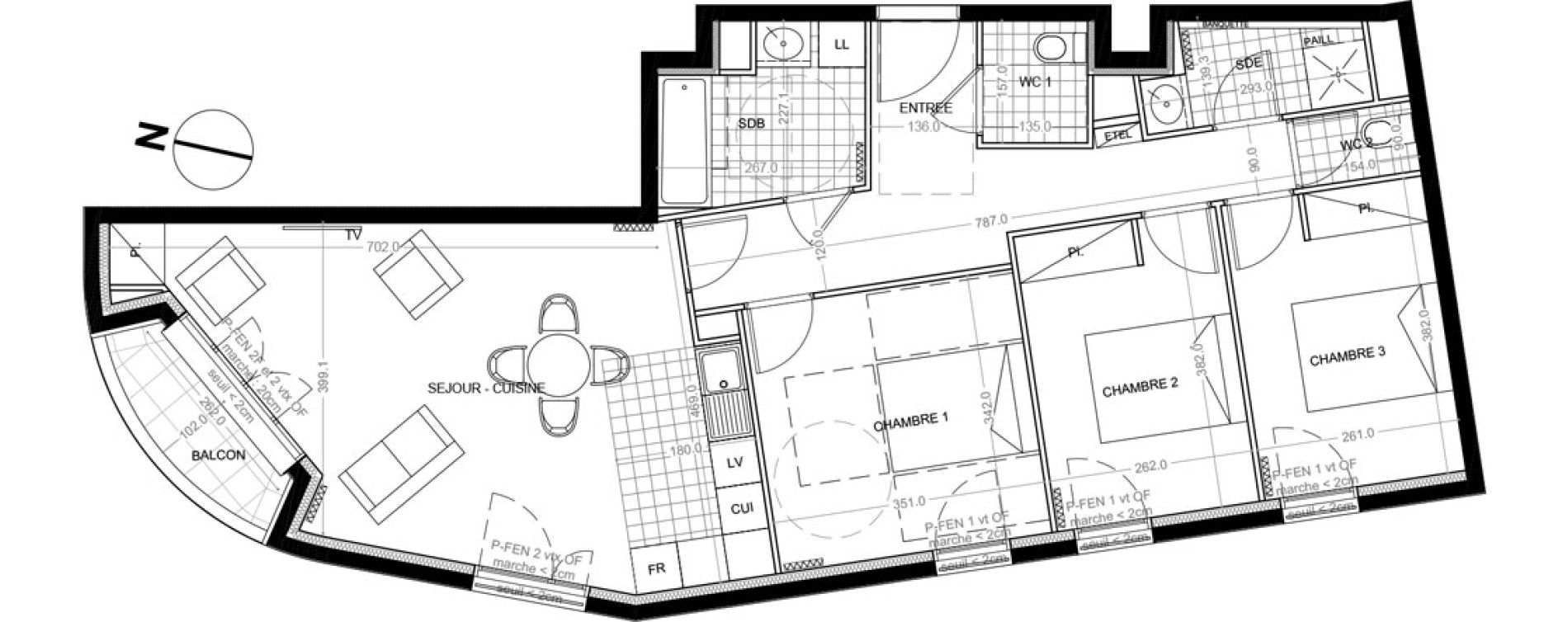 Appartement T4 de 83,40 m2 &agrave; Colombes Foss&eacute;s-jean - bouvier
