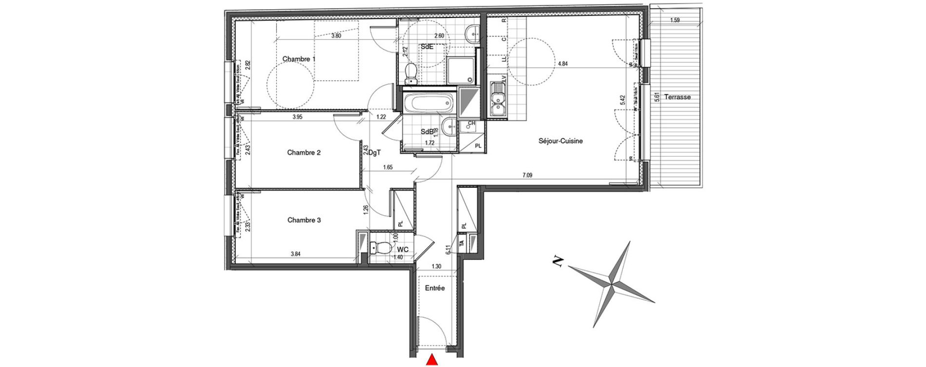 Appartement T4 de 85,55 m2 &agrave; Colombes Plateau - gr&egrave;ves - bord de seine