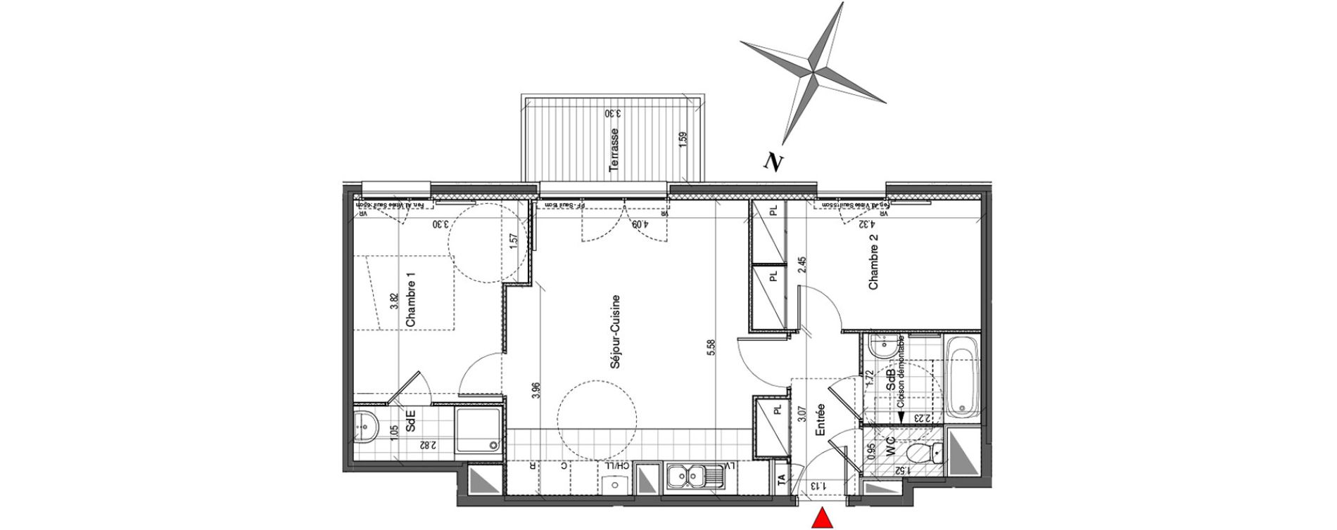 Appartement T3 de 60,55 m2 &agrave; Colombes Plateau - gr&egrave;ves - bord de seine