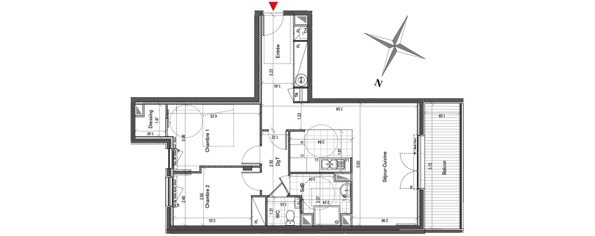 Appartement T3 de 69,24 m2 &agrave; Colombes Plateau - gr&egrave;ves - bord de seine