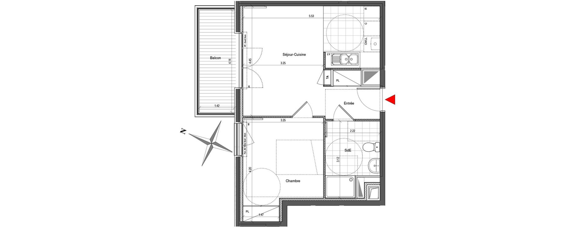 Appartement T2 de 41,90 m2 &agrave; Colombes Plateau - gr&egrave;ves - bord de seine